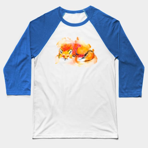 Cut Fox Sleeping Baseball T-Shirt by beaugeste2280@yahoo.com